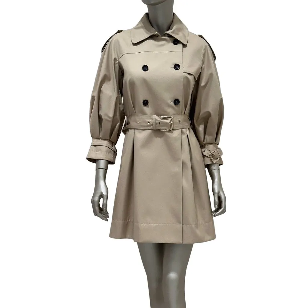 Roberto Cavalli Elegant Beige Double-Breasted Trench Coat Sz.40 Pre-owned