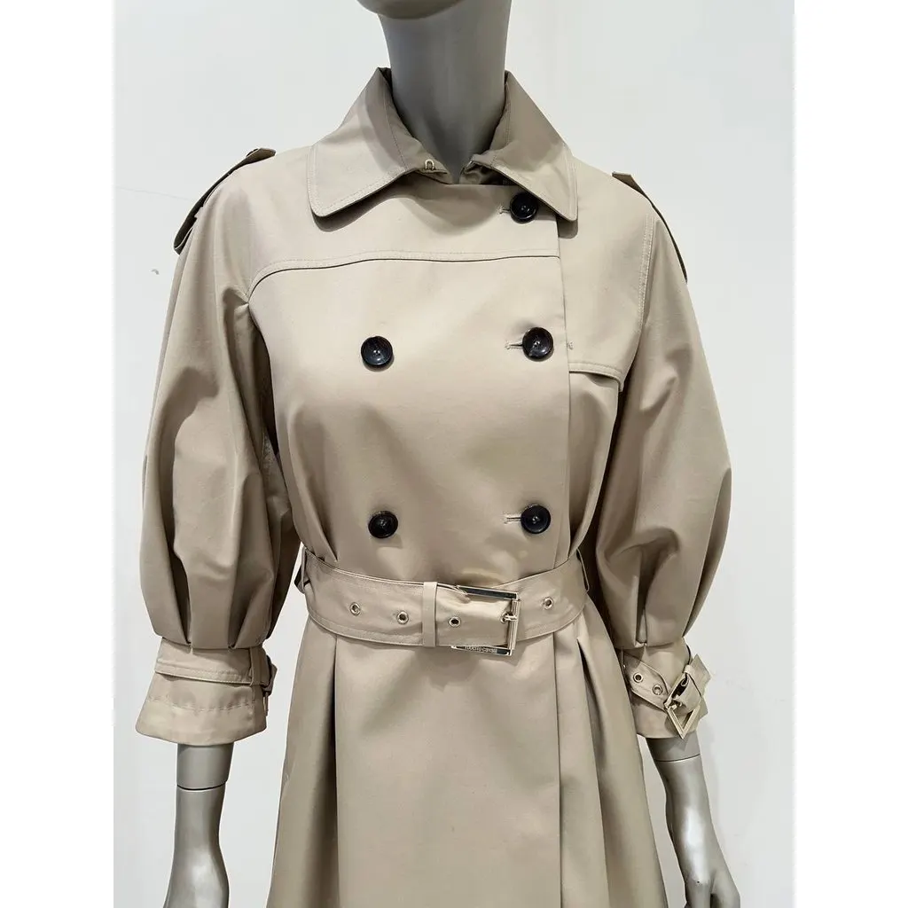 Roberto Cavalli Elegant Beige Double-Breasted Trench Coat Sz.40 Pre-owned Beige Cotton Good - Inside View