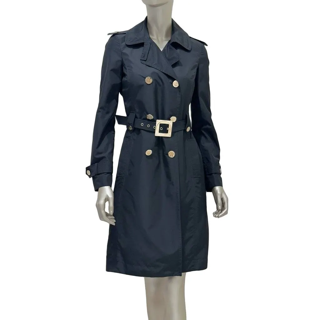 Gianni Versace Vintage Versace Black Medusa Trench Coat Sz.40 Pre-owned