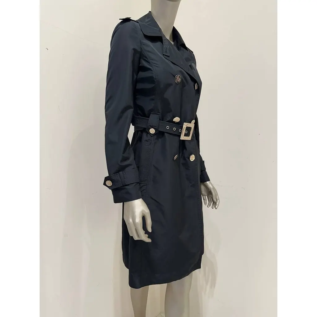 Gianni Versace Vintage Versace Black Medusa Trench Coat Sz.40 Pre-owned Black Good - Model View