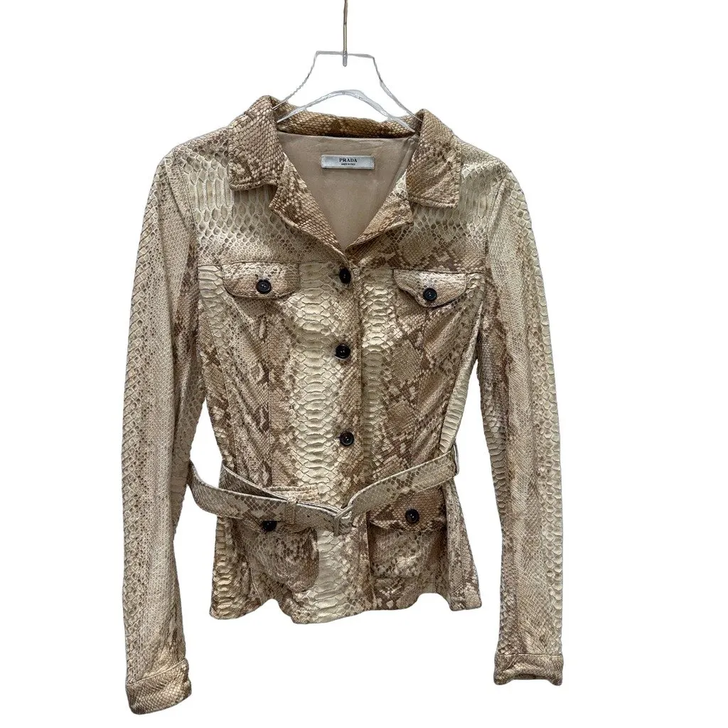 PRADA Belted Jacket S/S 2004 Runway Sz.M Pre-owned