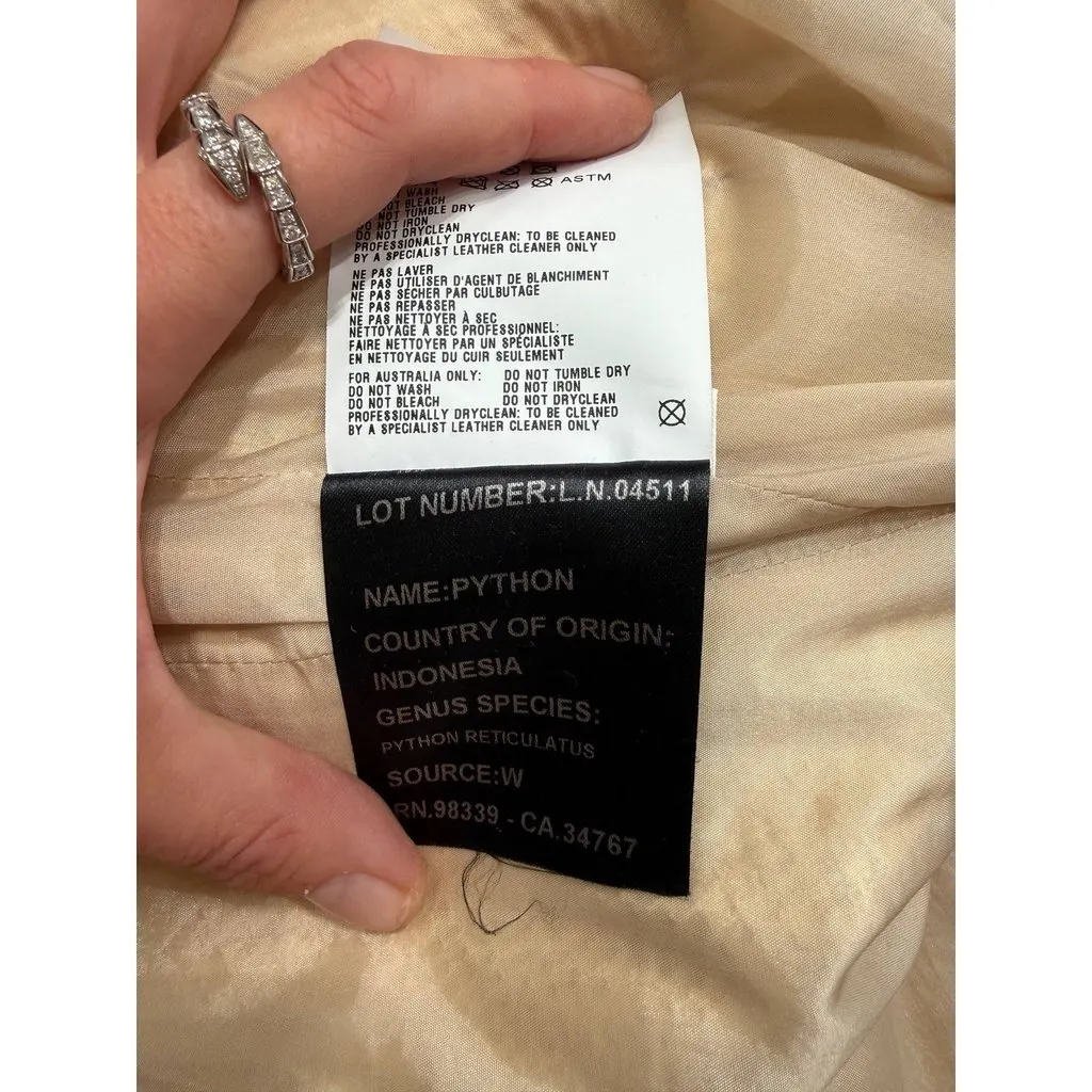 PRADA Belted Jacket S/S 2004 Runway Sz.M Pre-owned Brown Leather Good - Inside View