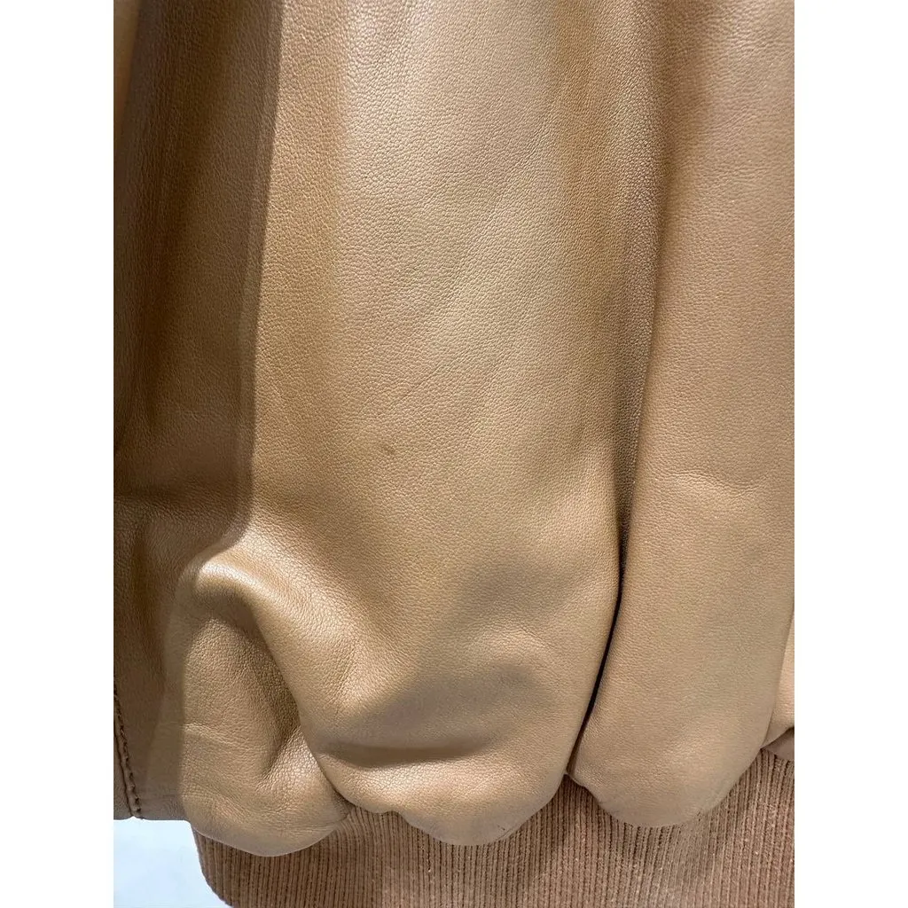 Dolce & Gabbana Vintage Tan Leather Cropped Jacket Sz.40 Pre-owned MultiColor Leather Good - Inside View