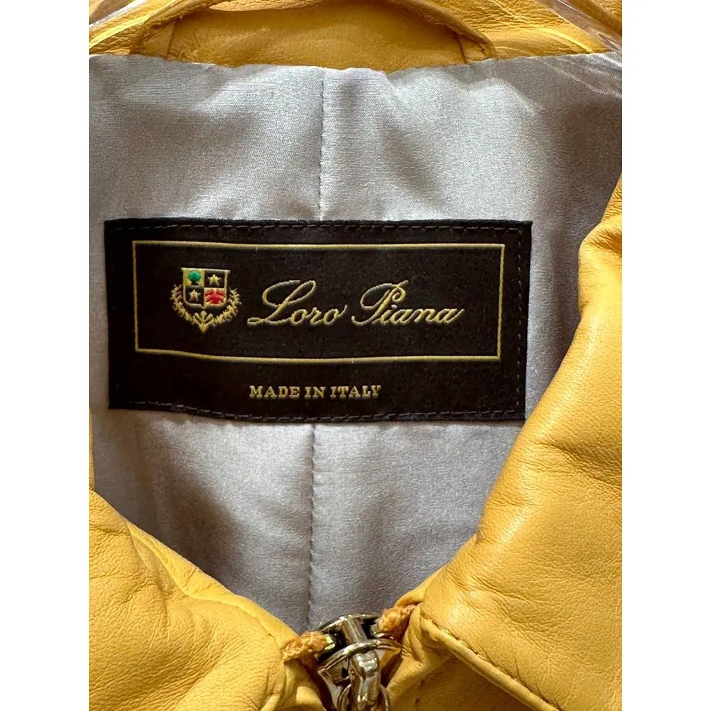 Loro Piana Vintage Lambskin Leather Jacket IT 44 Pre-owned Red Leather Good - Model View