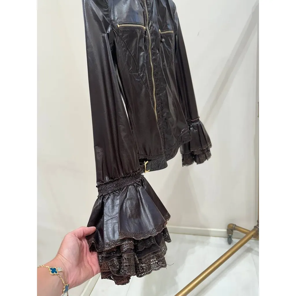 Roberto Cavalli Vintage Leather Jacket - IT 38 Pre-owned MultiColor Leather Good - Inside View