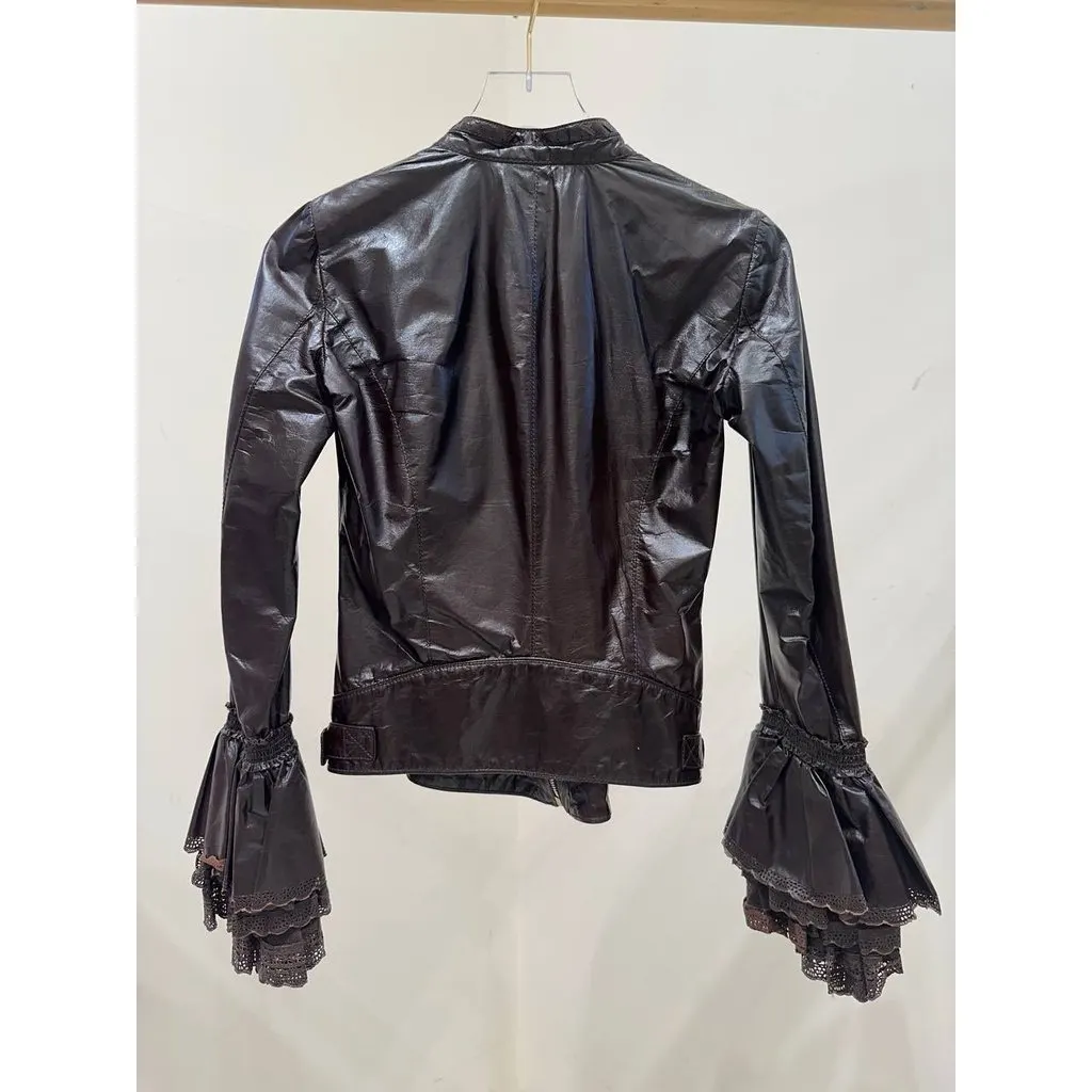 Roberto Cavalli Vintage Leather Jacket - IT 38 Pre-owned MultiColor Leather Good - Model View