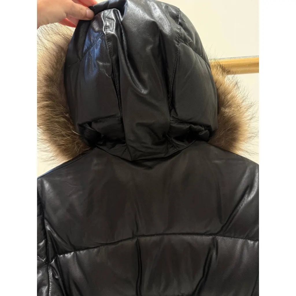 Alexander McQueen Black Leather Puffer Jacket Sz.40 Pre-owned Black Leather Good - Box View