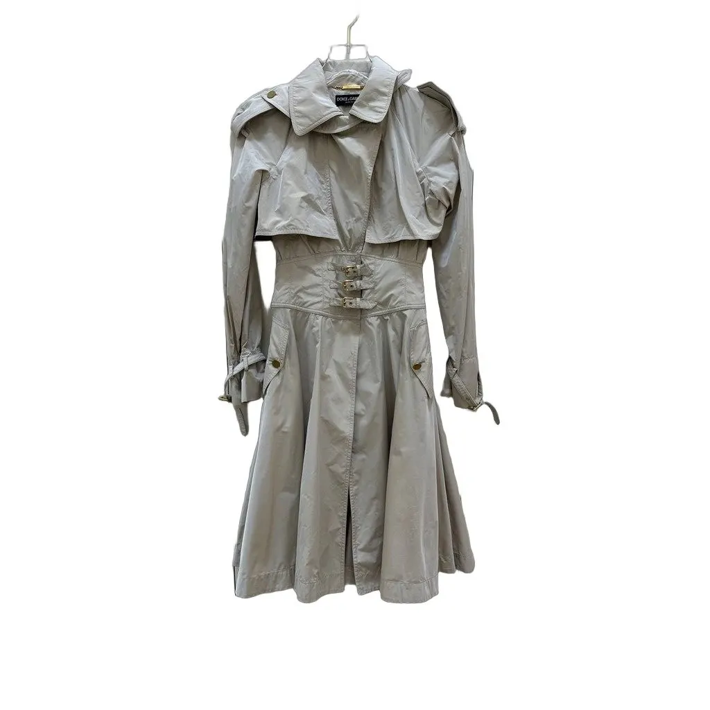 Dolce & Gabbana Ivory White Trench Coat Sz.40 Pre-owned White Good - Front View