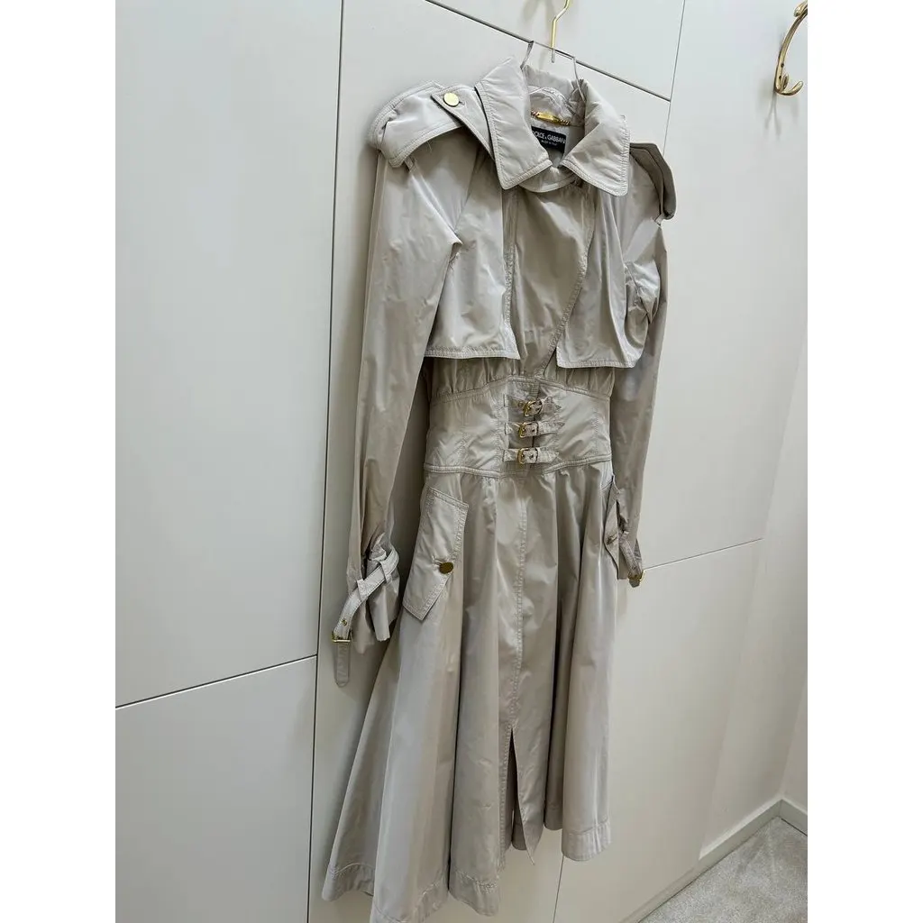 Dolce & Gabbana Ivory White Trench Coat Sz.40 Pre-owned White Good - Inside View