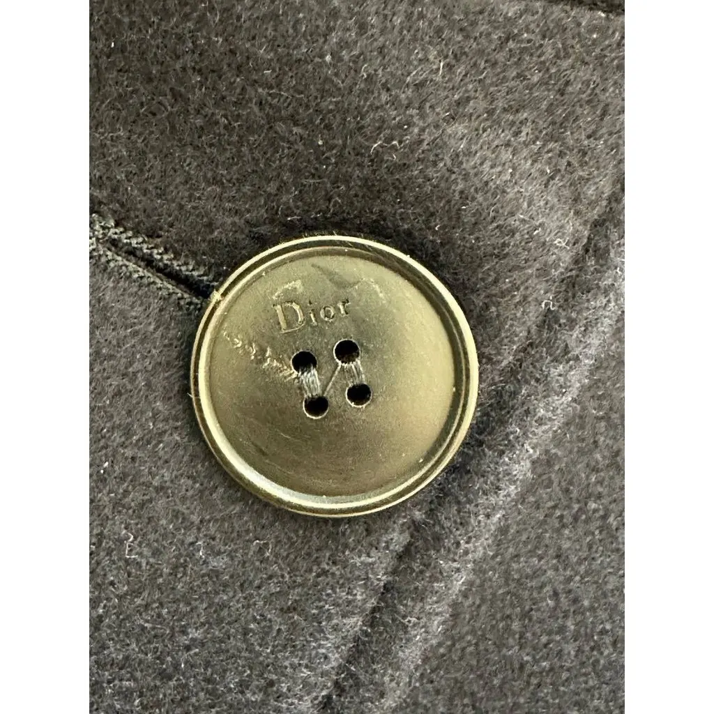 Christian Dior 2017 Raf Simons Navy Cashmere Hooded Coat FR 38 Pre-owned Navy Wool Good - Inside View