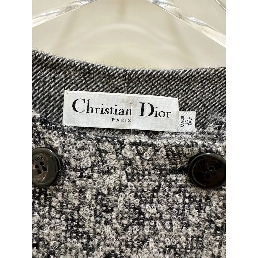 Christian Dior Black & White Tweed Jacket Sz.38 Pre-owned Black Tweed Good - Box View