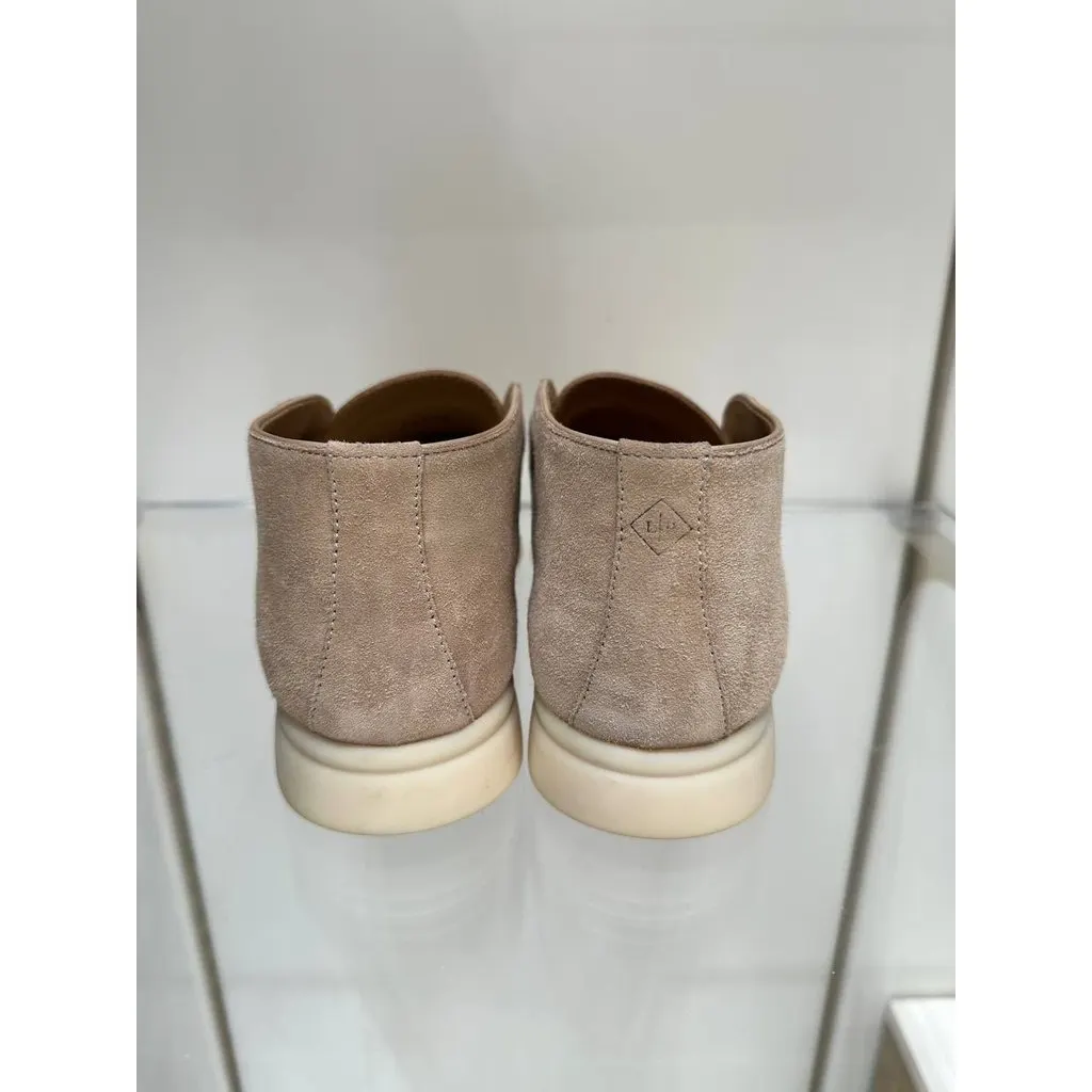 Loro Piana Elegant Beige Suede Ankle Loafers Sz.38 Pre-owned Beige Suede Good - Inside View