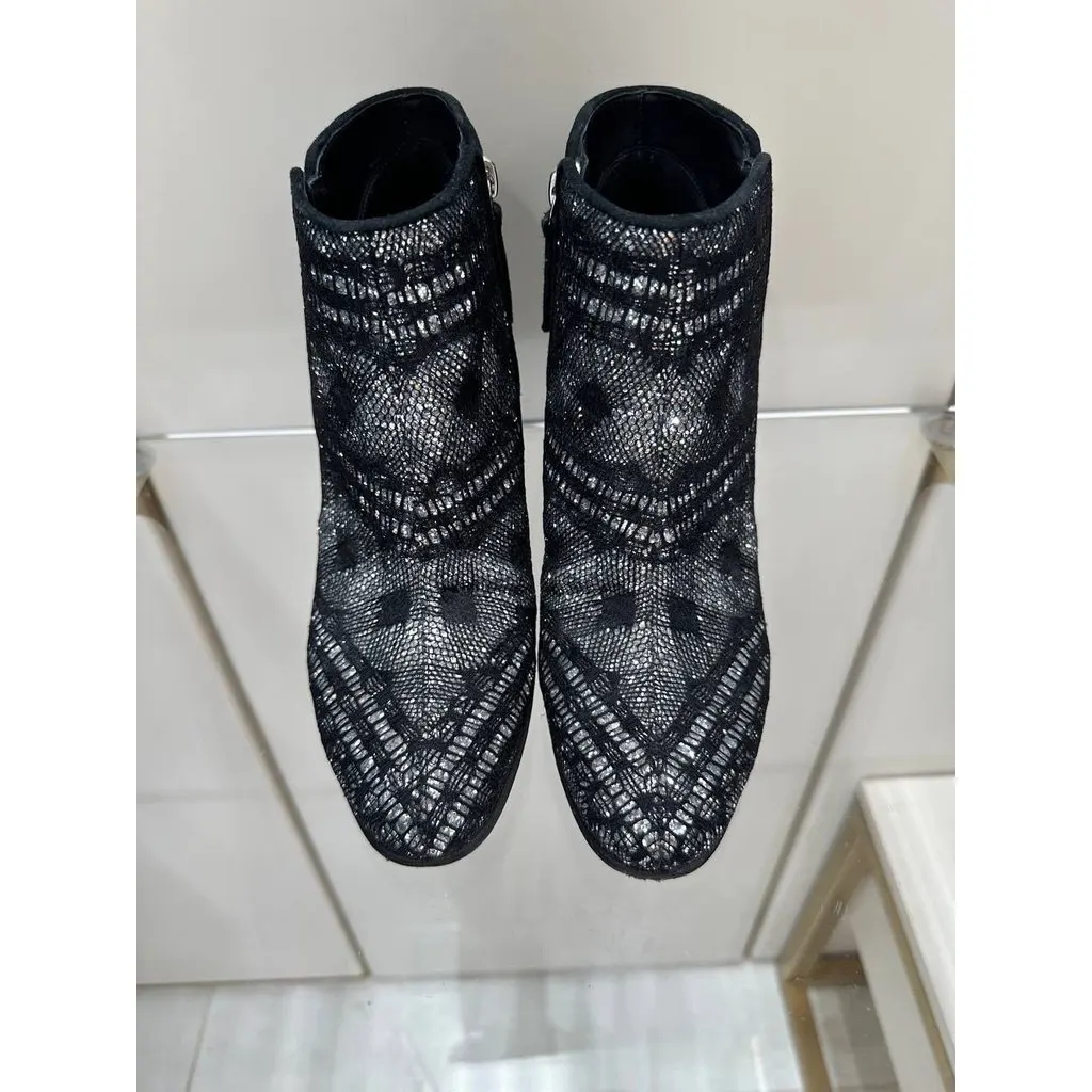 Giuseppe Zanotti Black Textured Ankle Boots Sz.36 Pre-owned Black Good - Model View