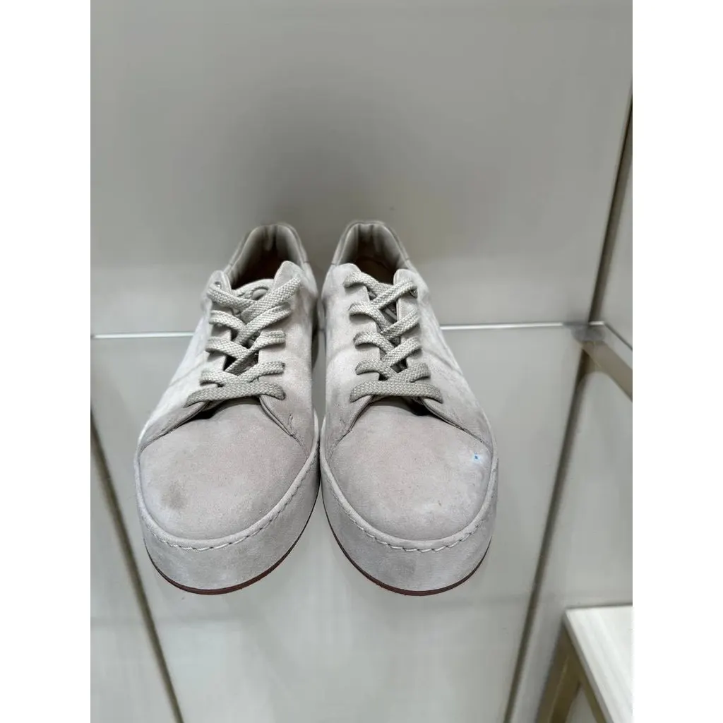 Loro Piana Tennis Walk White Suede Sneakers EU 36 Pre-owned White Suede Good - Model View