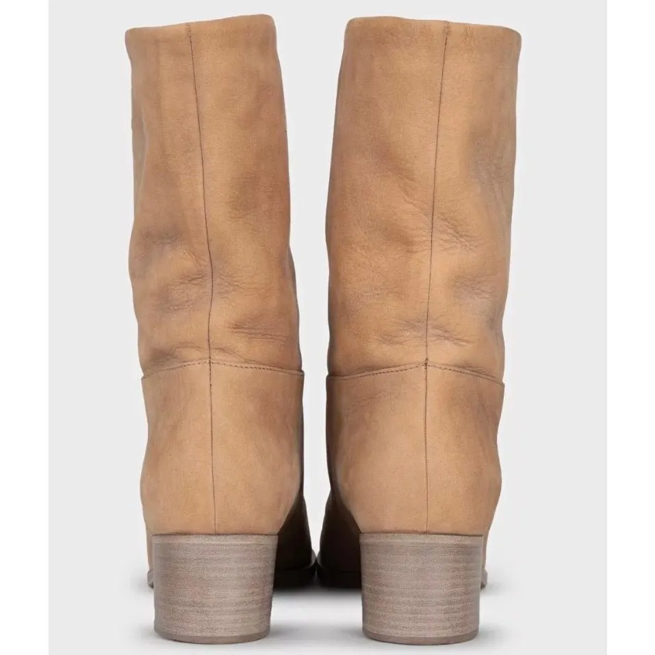 Chanel Brown Leather Heeled Ankle Boots - Size 38.5 Pre-owned Brown Leather Good - Model View