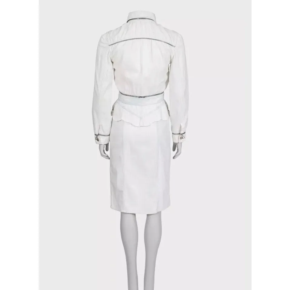Christian Dior Structured White Jacket Skirt Suit Sz.M Pre-owned White Good - Inside View
