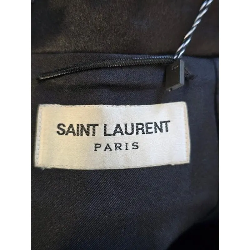 Saint Laurent Black Croc Mini Skirt - Size38 Pre=owned Black Silk Good - Box View