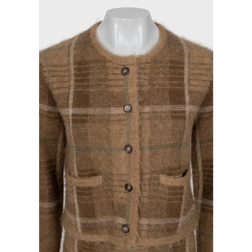 Polo Ralph Lauren Brown Plaid Knit Set - Size S Pre-owned Brown Wool Good - Model View