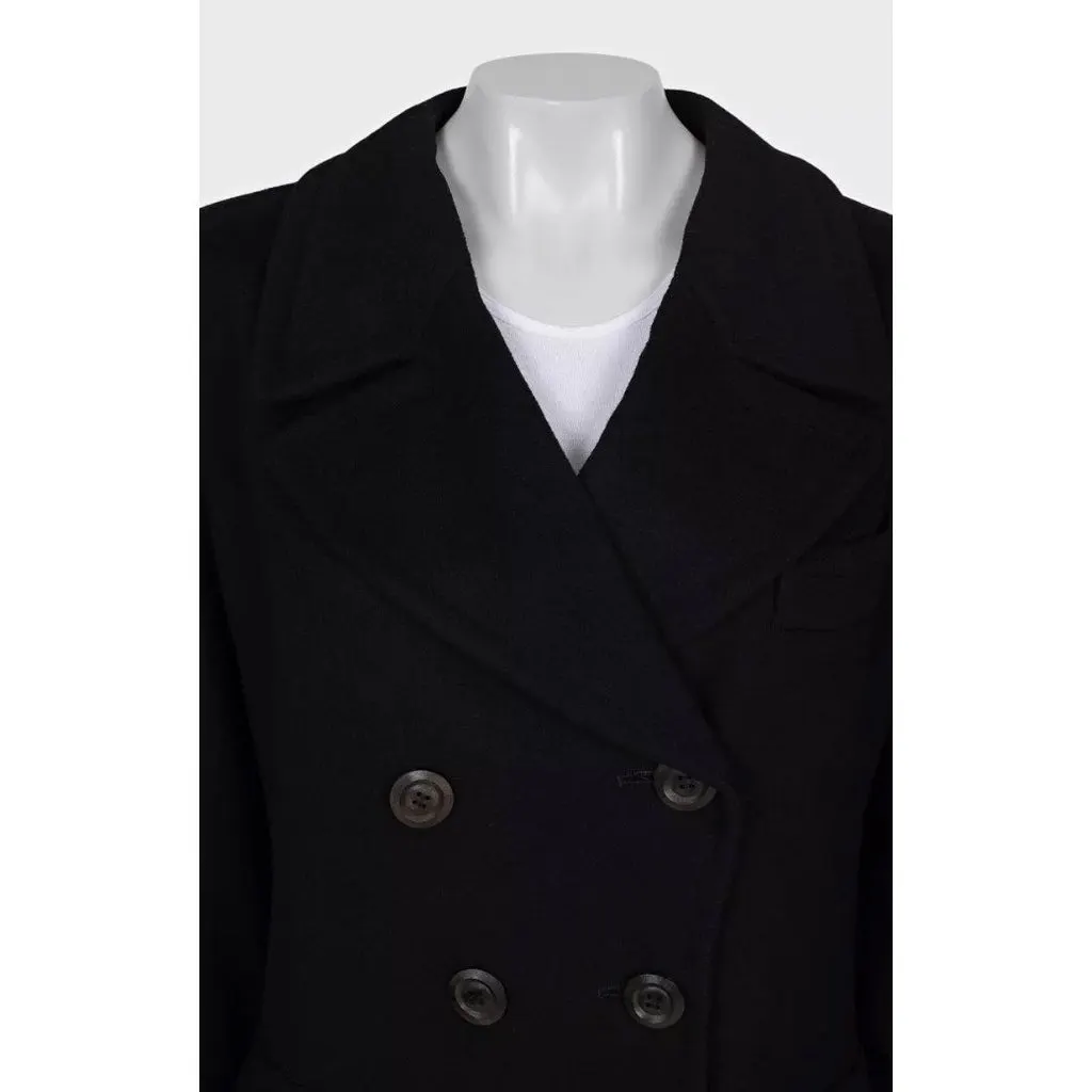 Yves Saint Laurent Vintage Yves Saint Laurent Black Belted Coat - Size M pre-owned Black Good - Model View