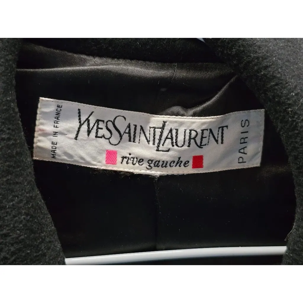 Yves Saint Laurent Vintage Yves Saint Laurent Black Belted Coat - Size M pre-owned Black Good - Box View