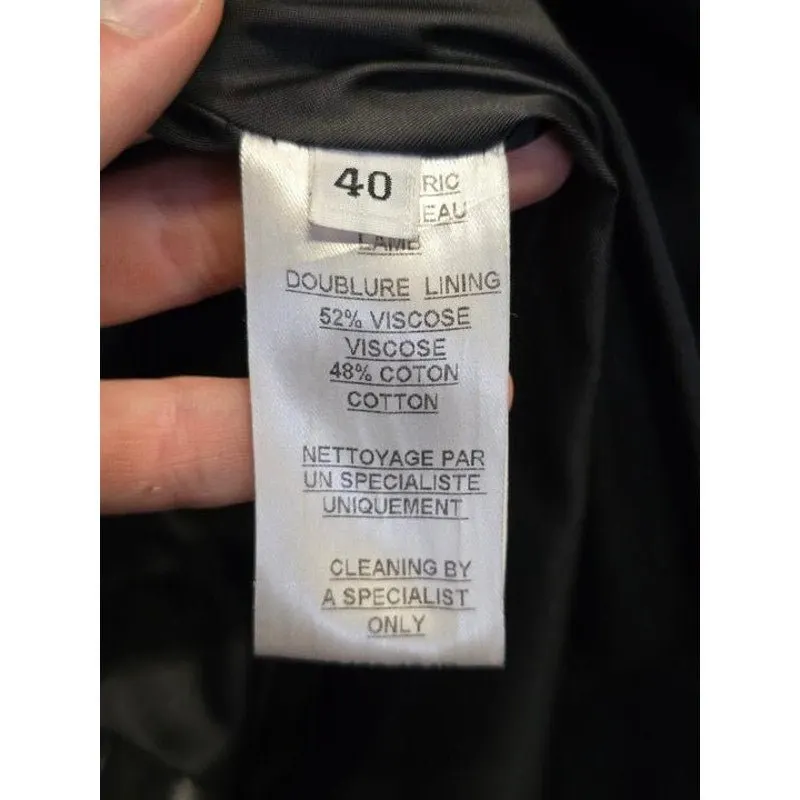 Balmain Black Leather Double-Breasted Jacket Sz.40 Pre-owned Black Leather Good - Box View