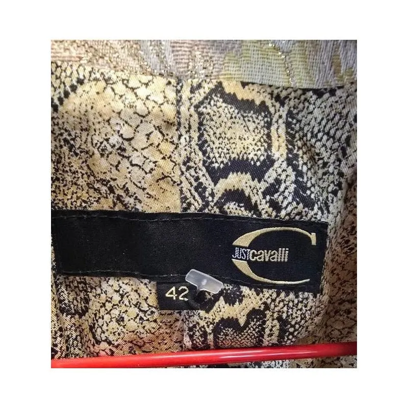 Just Cavalli Beige Floral Print Fitted Coat Sz.42/M Pre-owned Beige Good - Box View