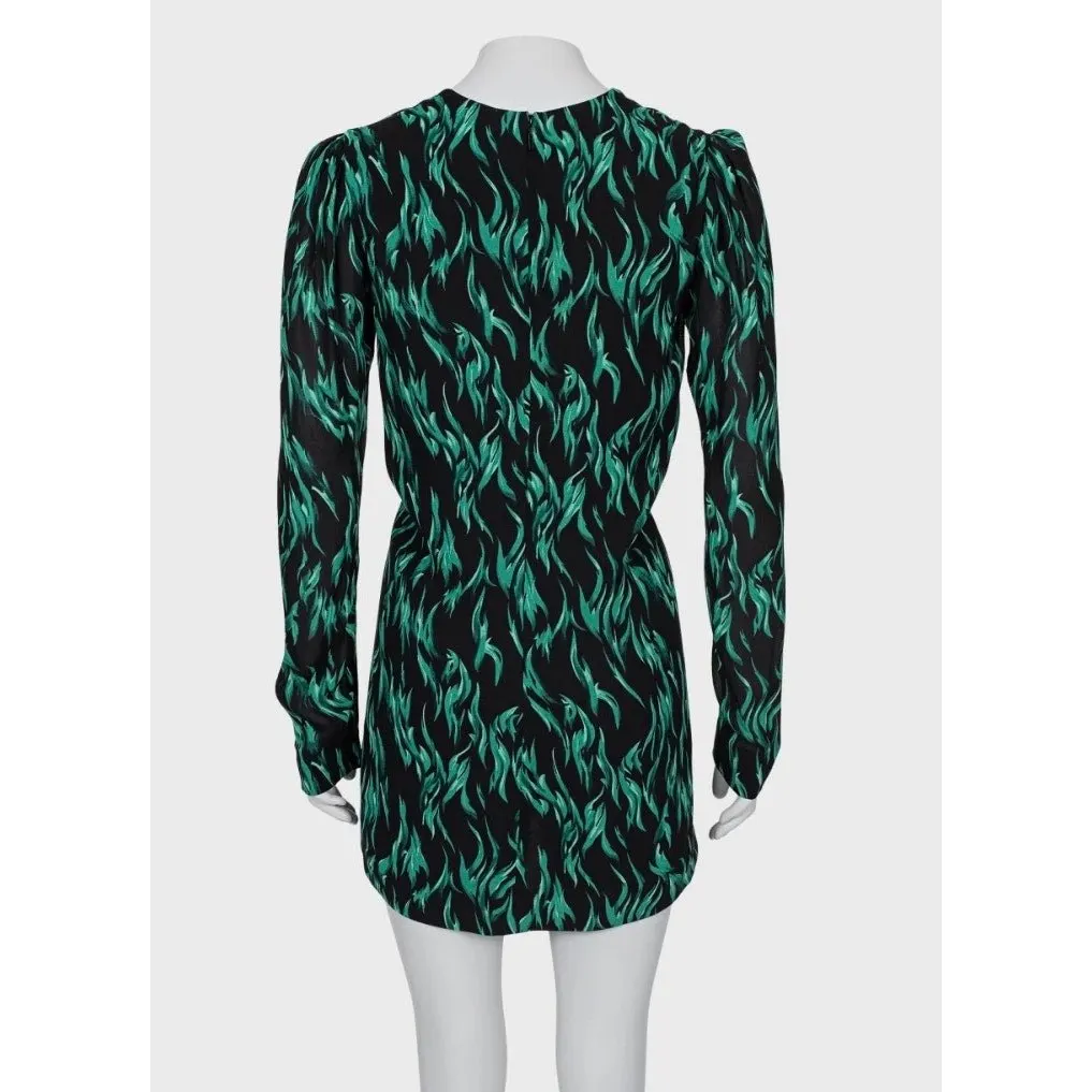 Saint Laurent Black V-Neck Fitted Dress Size S Pre-owned Black Good - Inside View