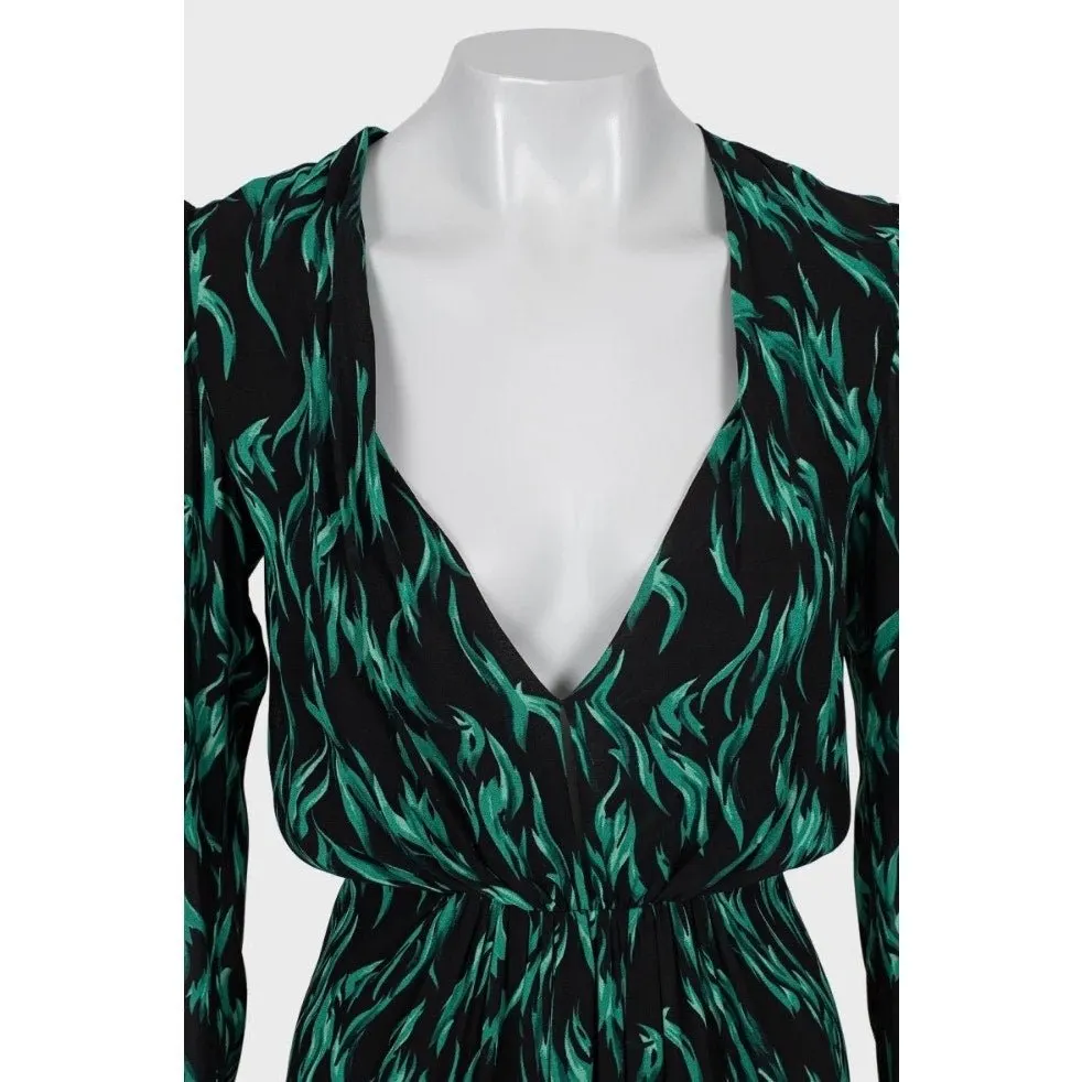 Saint Laurent Black V-Neck Fitted Dress Size S Pre-owned Black Good - Model View