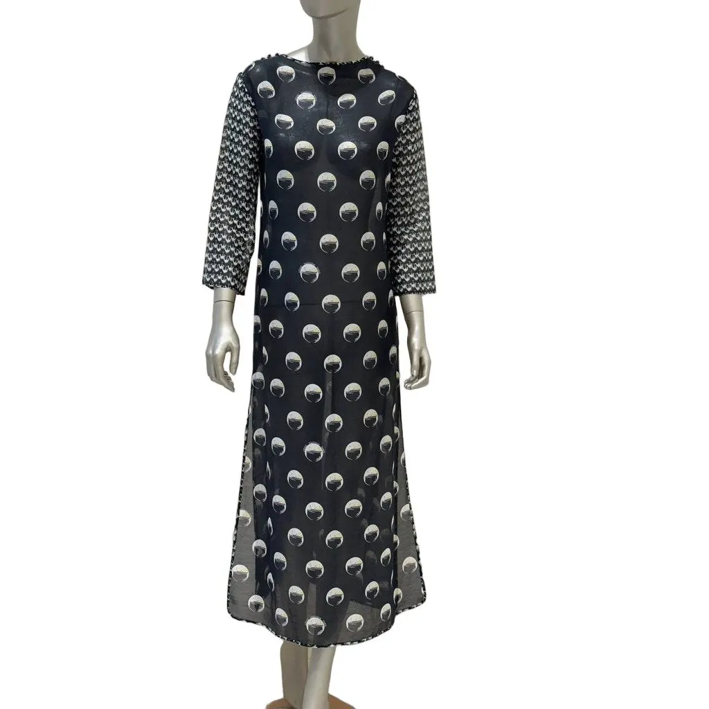 Louis Vuitton Marc Jacobs Black Graphic Print Dress Sz.36 Pre-owned Black Good - Front View