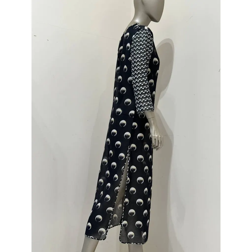 Louis Vuitton Marc Jacobs Black Graphic Print Dress Sz.36 Pre-owned Black Good - Inside View