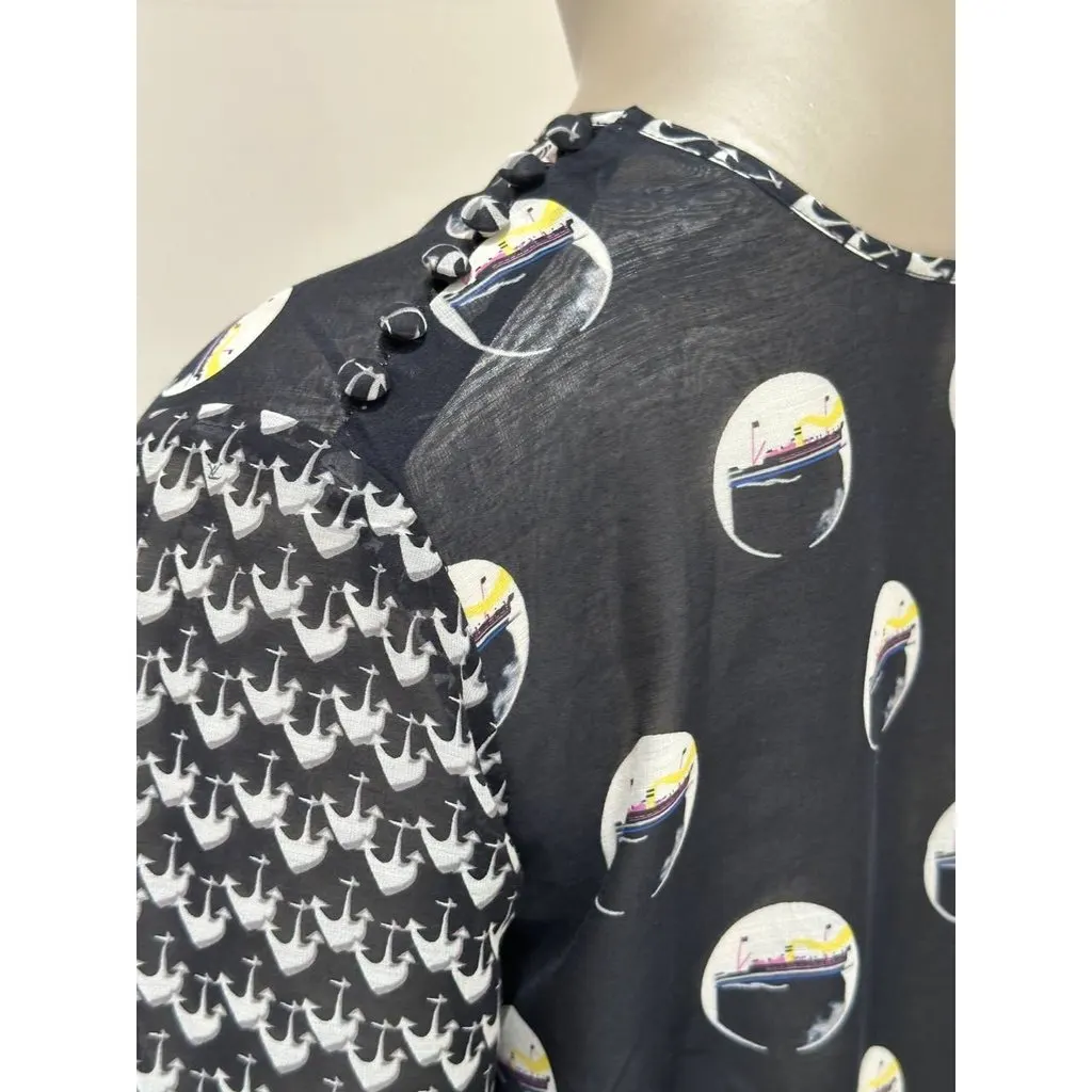 Louis Vuitton Marc Jacobs Black Graphic Print Dress Sz.36 Pre-owned Black Good - Box View