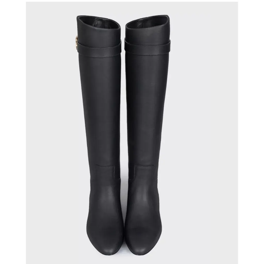 Balmain Royce Black & White Leather Boots EU 37 Pre-owned Black Leather Never worn - Back View