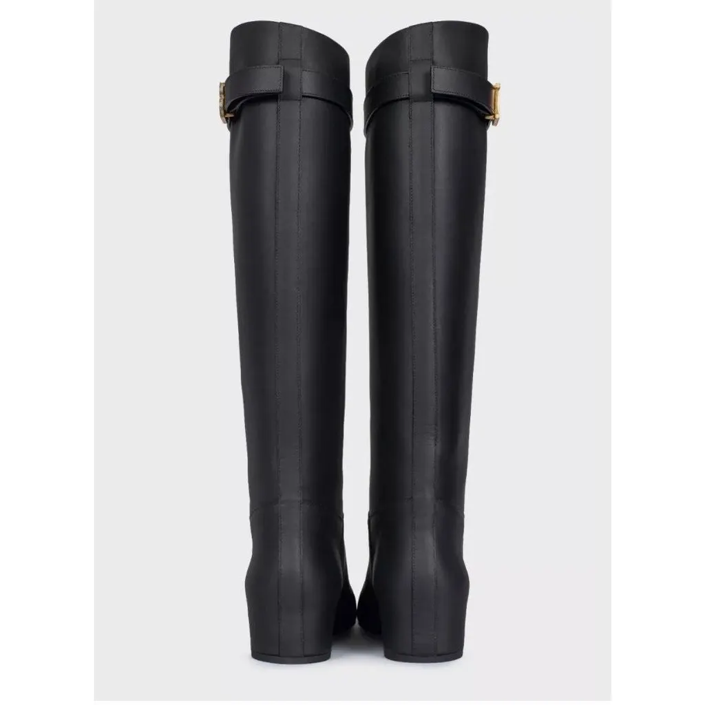 Balmain Royce Black & White Leather Boots EU 37 Pre-owned Black Leather Never worn - Model View