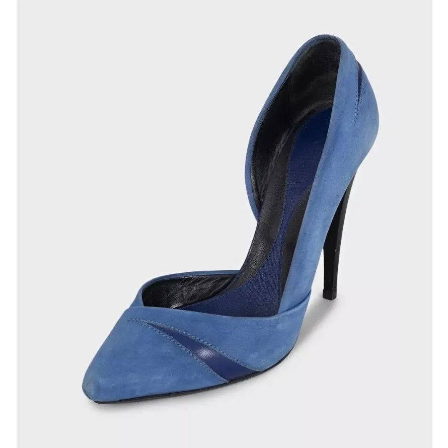 Alexander McQueen Blue Suede & Leather Stiletto Pumps EU 39 Pre-owned Blue Suede Good - Inside View