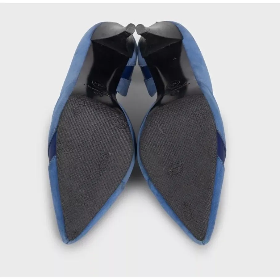 Alexander McQueen Blue Suede & Leather Stiletto Pumps EU 39 Pre-owned Blue Suede Good - Box View