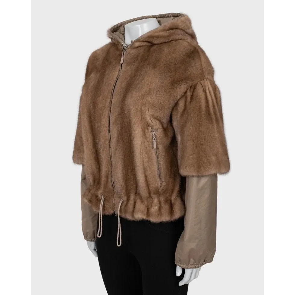 Brunello Cucinelli Brown Jacket IT 44 / L Pre-owned Brown Silk Good - Back View