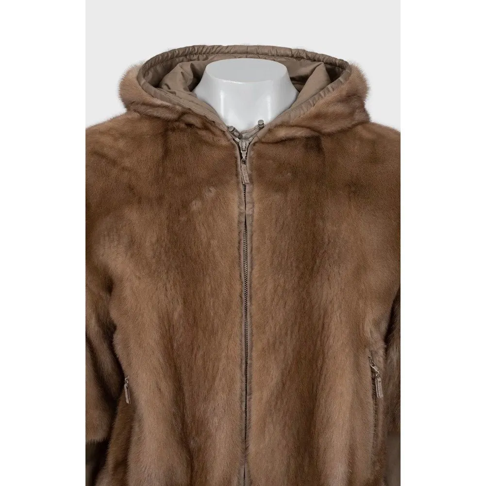 Brunello Cucinelli Brown Jacket IT 44 / L Pre-owned Brown Silk Good - Model View