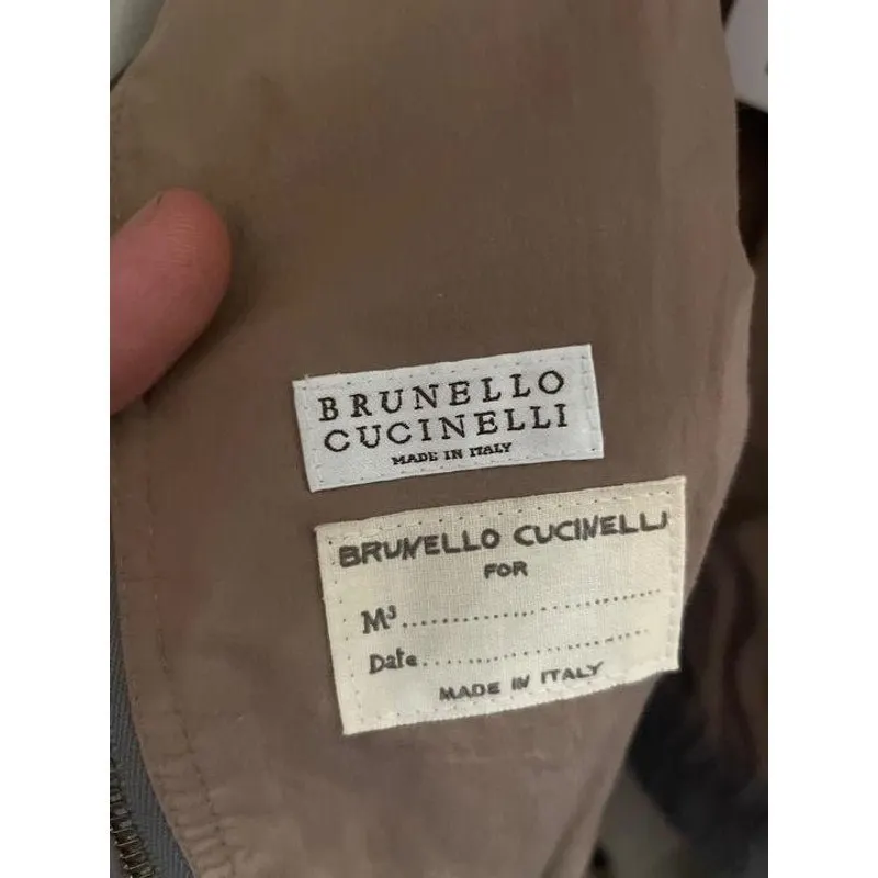 Brunello Cucinelli Brown Cropped Cotton Jacket - Size S Pre-owned Brown Cotton Good - Box View