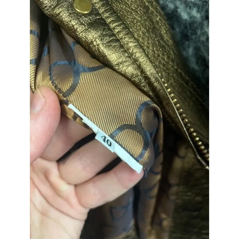 Dolce & Gabbana Brown Leather Jacket with Patch Pockets IT 40 / S Pre-owned Brown Leather Good - Box View