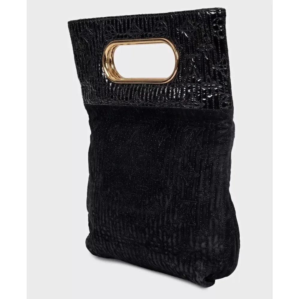 Louis Vuitton Motard Afterdark Black Suede Clutch Pre-owned Black Suede Good - Back View