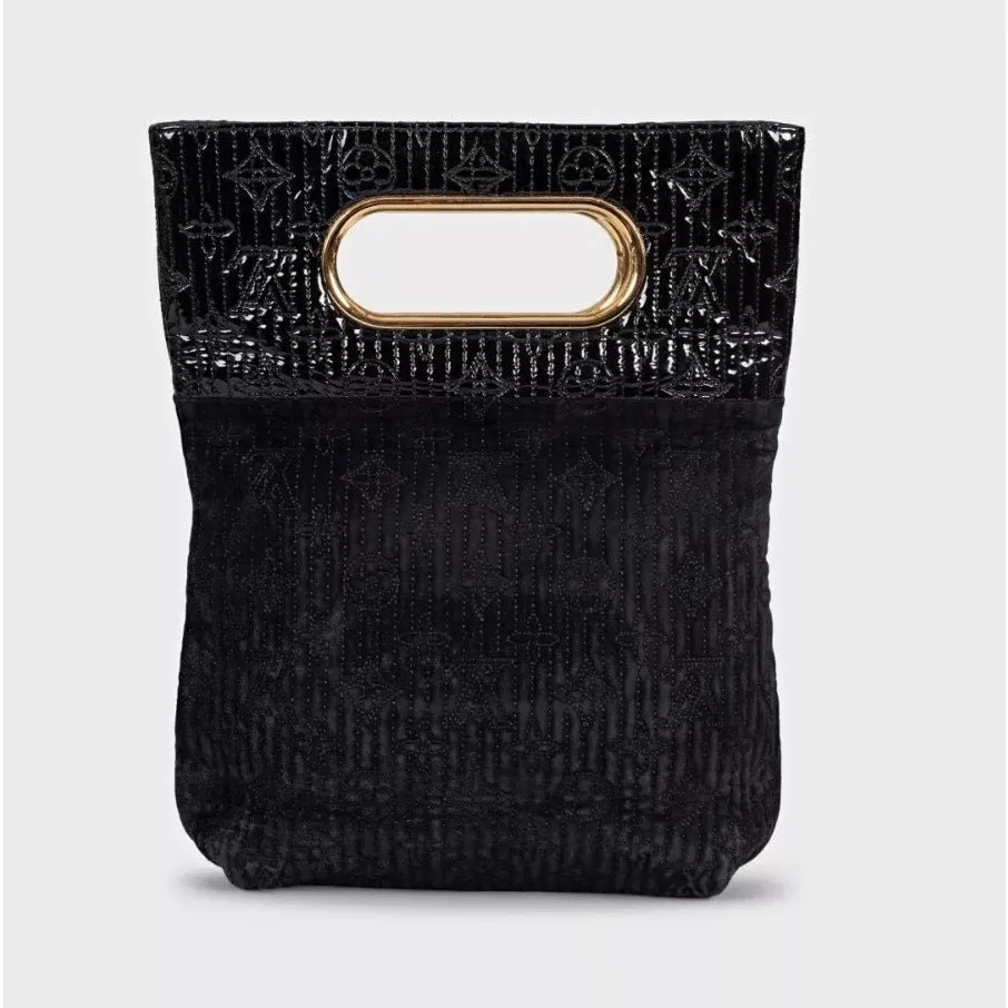 Louis Vuitton Motard Afterdark Black Suede Clutch Pre-owned Black Suede Good - Inside View