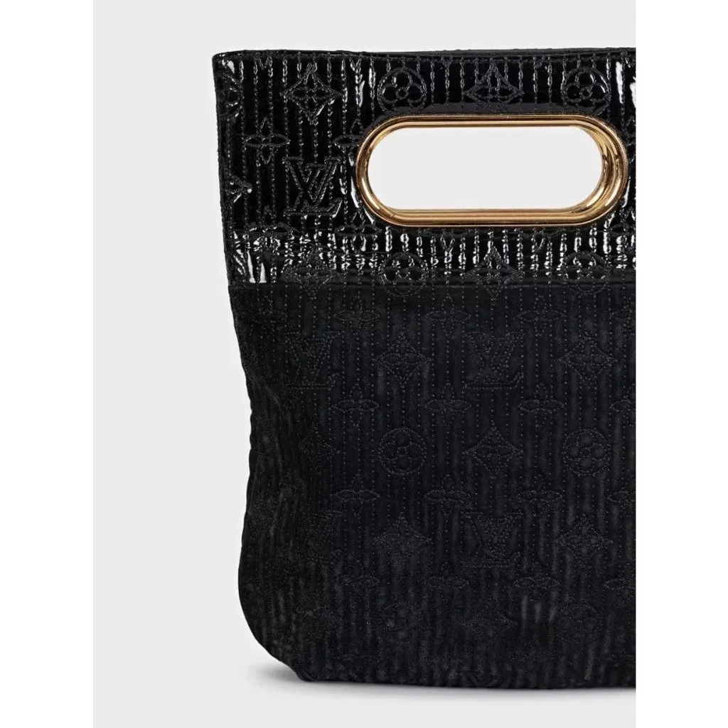 Louis Vuitton Motard Afterdark Black Suede Clutch Pre-owned Black Suede Good - Box View