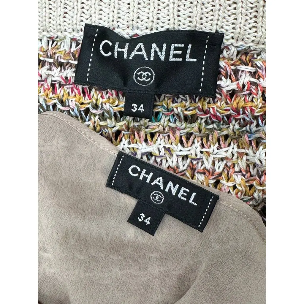 Chanel 17C Cuba Collection Multicolor Knit Dress Sz.34 Pre-owned MultiColor Cotton Good - Box View