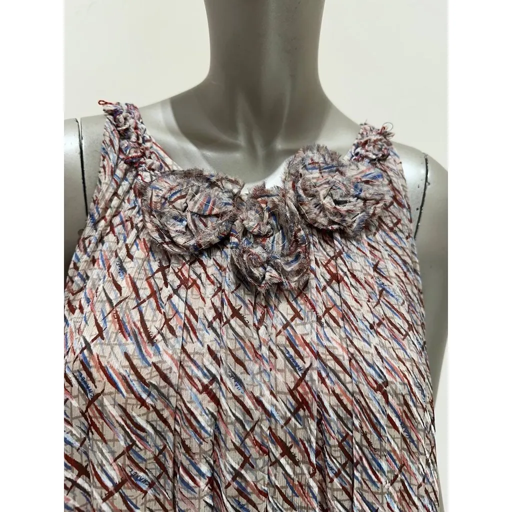Chanel 2010 Silk Art Print Maxi Dress Sz.36 Pre-owned Burgundy Silk Good - Box View