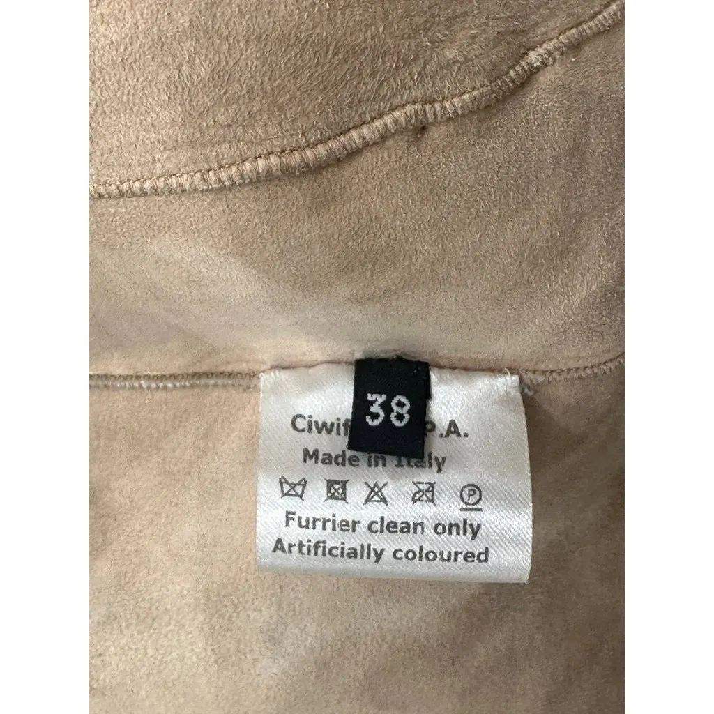 Giambattista Valli Lamb Ruffle Coat IT 38 Pre-owned White Good - Inside View