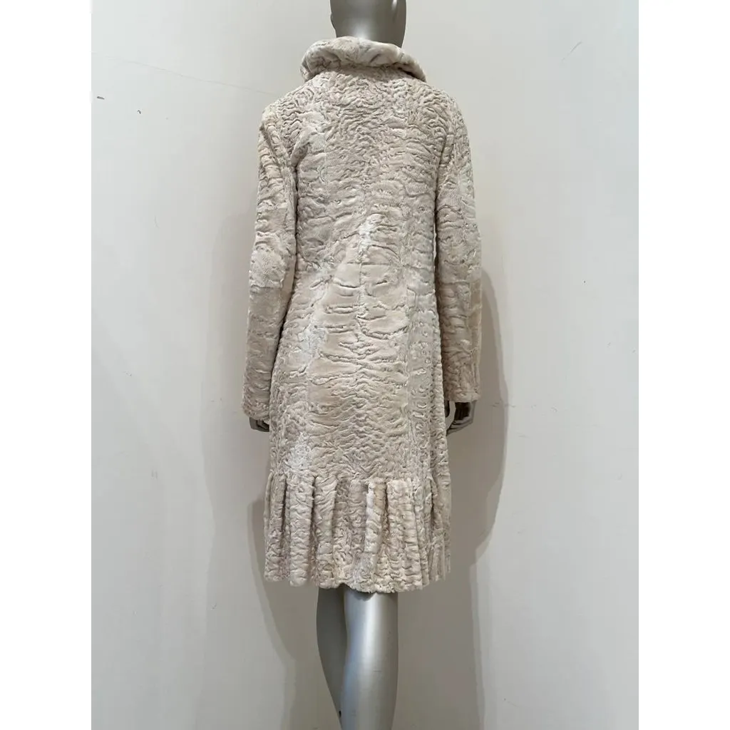 Giambattista Valli Lamb Ruffle Coat IT 38 Pre-owned White Good - Box View