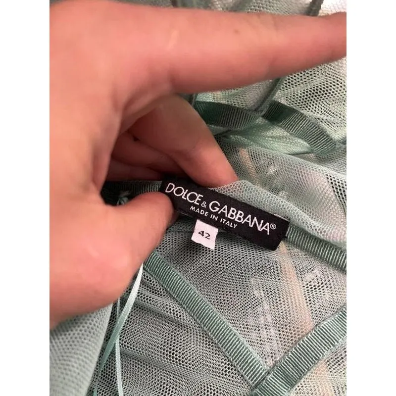 Dolce & Gabbana Green Mesh Corset Top - IT 42 / M Pre-owned Green Good - Box View