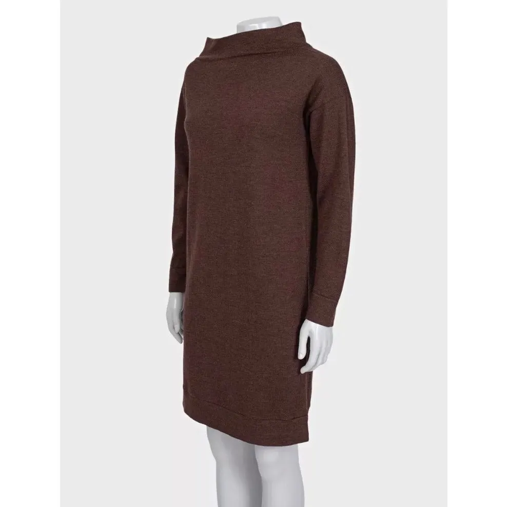 Jean Paul Gaultier Brown Wool Silk Dress - Size M Pre-owned Brown Wool Good - Back View