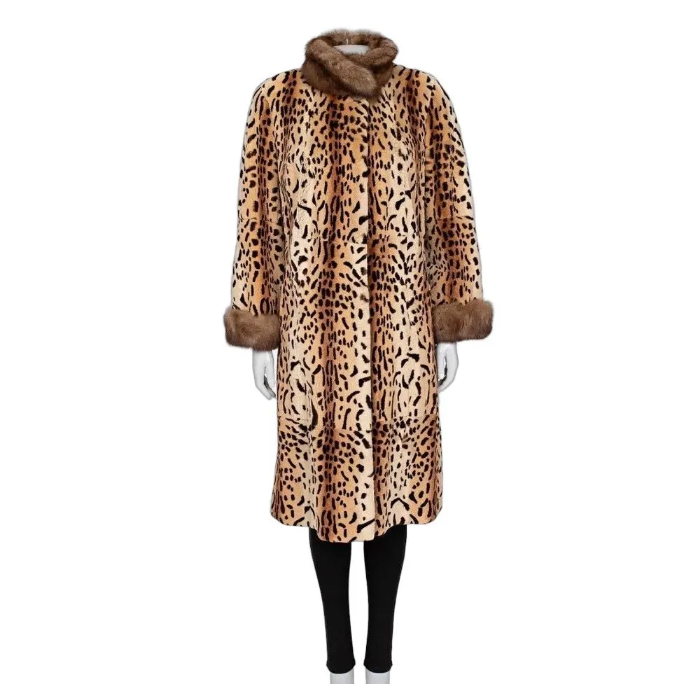 Unsigned Luxurious Braschi Brown Coat - Animal Print XS Pre-owned