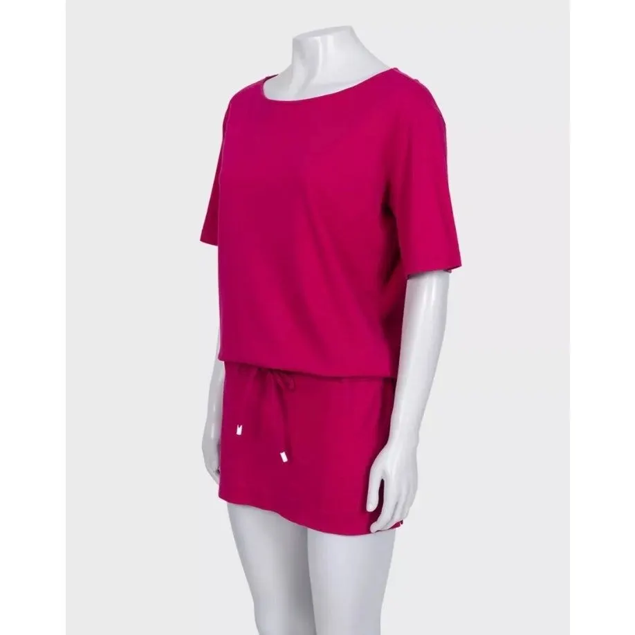 Hermès Pink Cotton Drawstring Dress Sz.40 Pre-owned Pink Cotton Good - Back View
